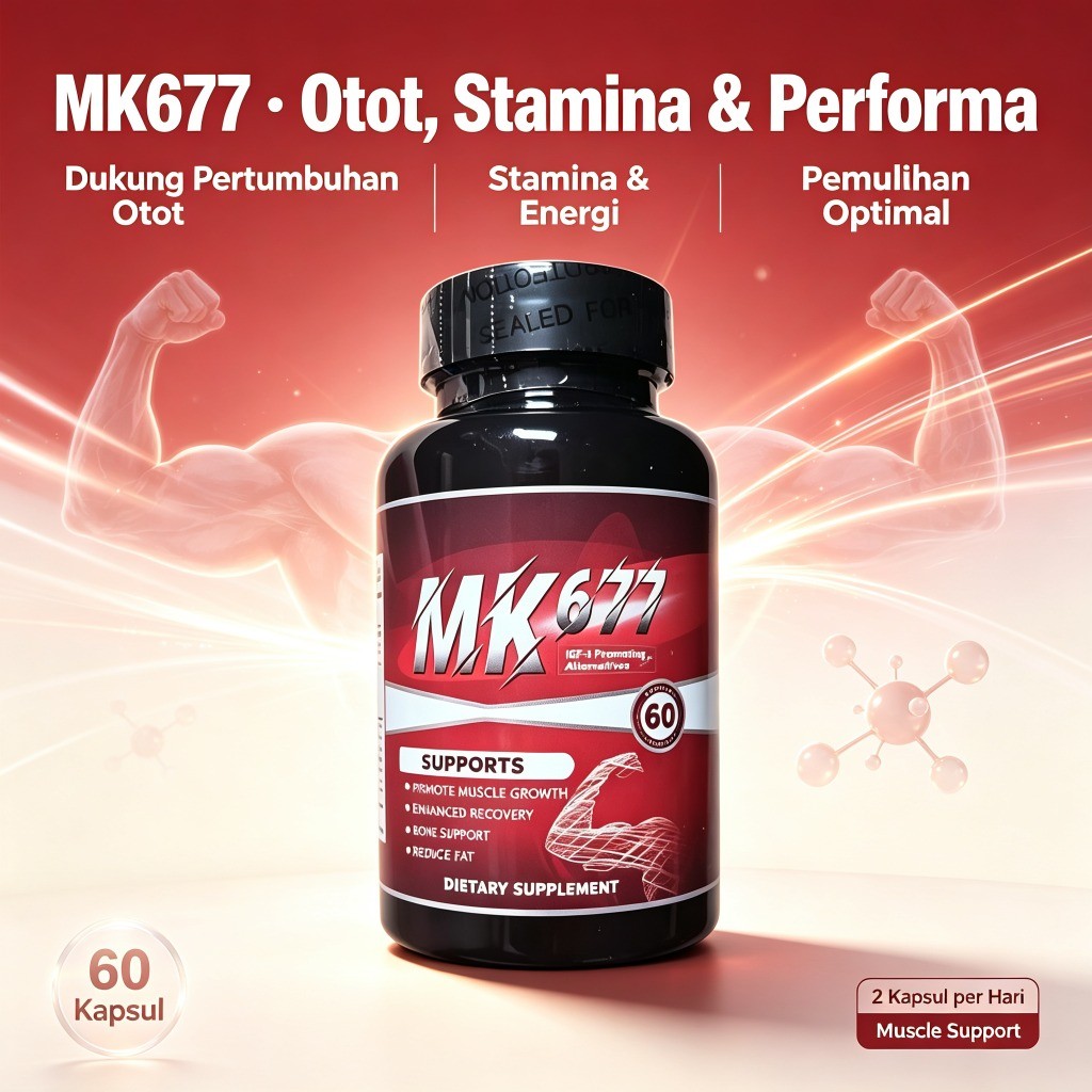 MK677 60 Kapsul - Suplemen Otot, Stamina & Performa Tubuh untuk Pria