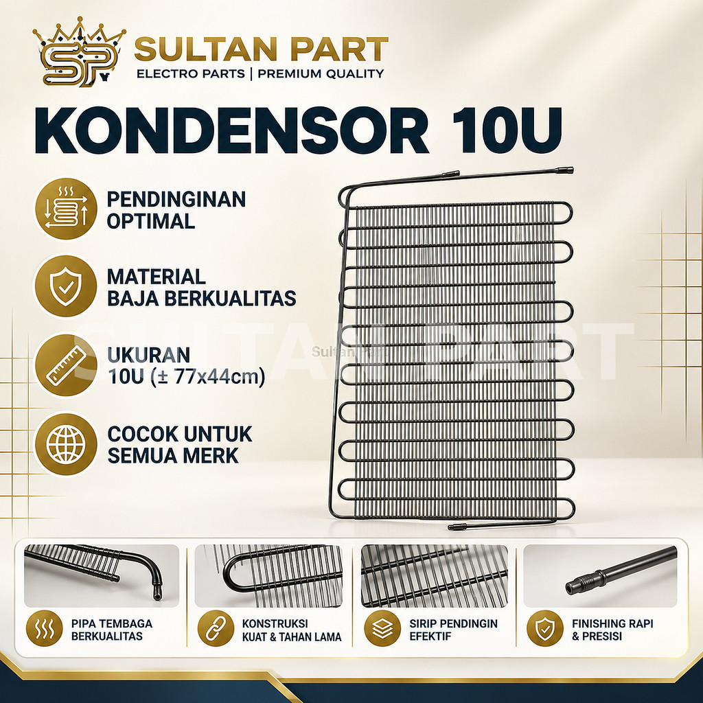Kondensor Kulkas Showcase U10 10U Condenser Pendingin Freezer Universal untuk Polytron Sharp LG