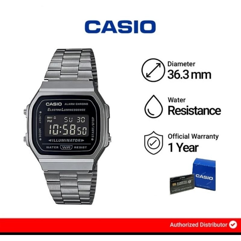 MS JAM TANGAN CASIO A168WGG Original Bergaransi