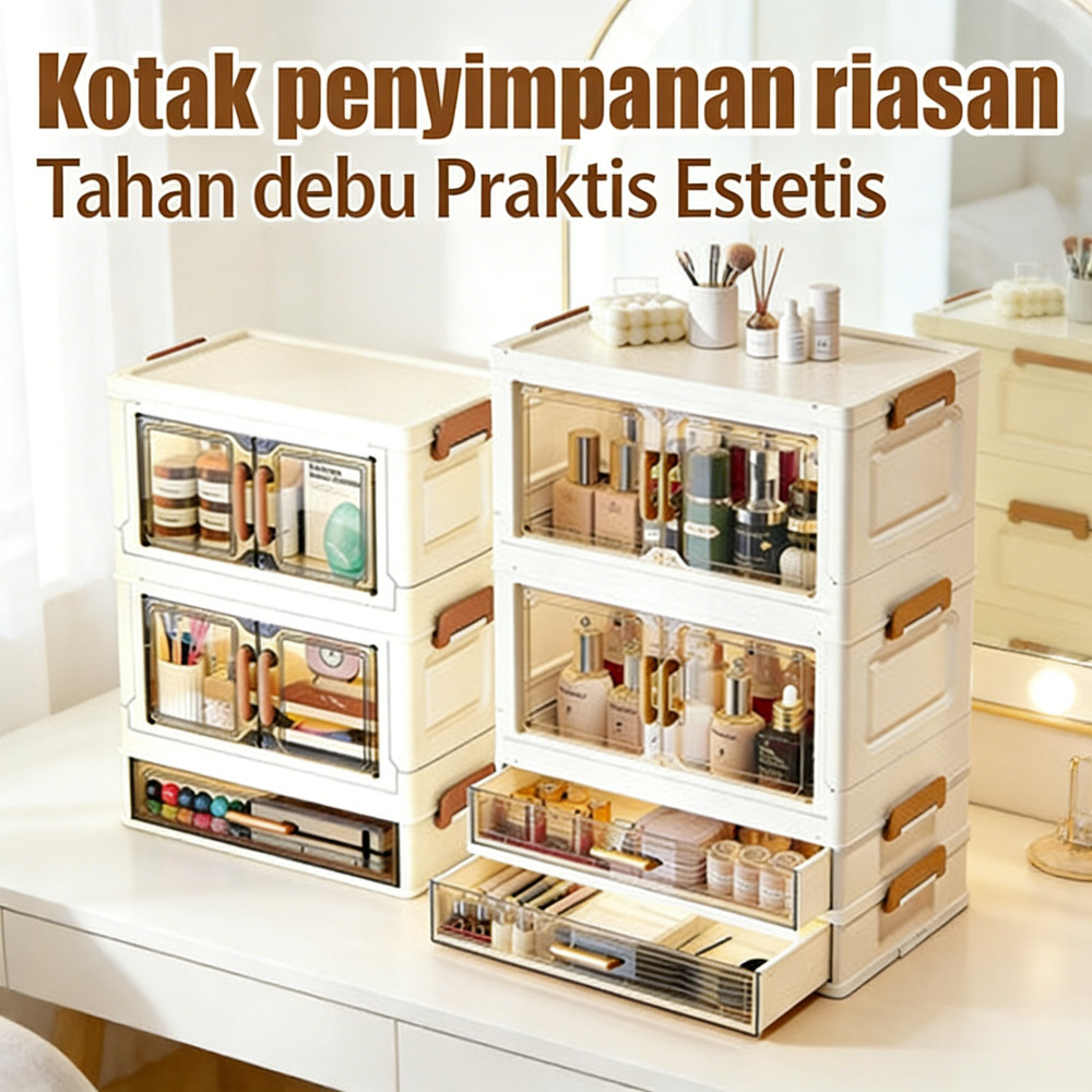 masker penyimpanan rak estetik rias kotak