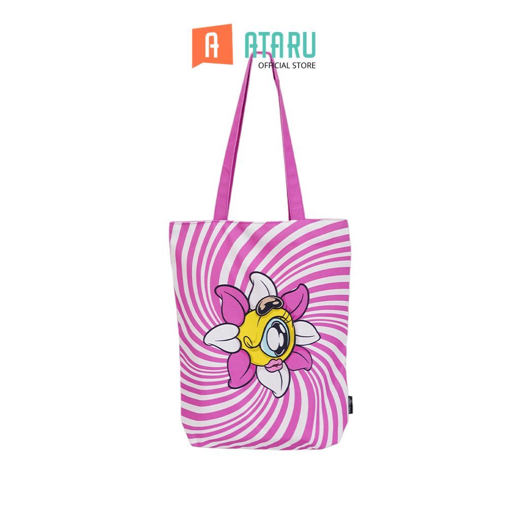 Ataru Fashion Tote Bag Swirl Muklay Quinny - Pink Tas Jinjing Tas Belanja Shoulder Tote Shopping Bag