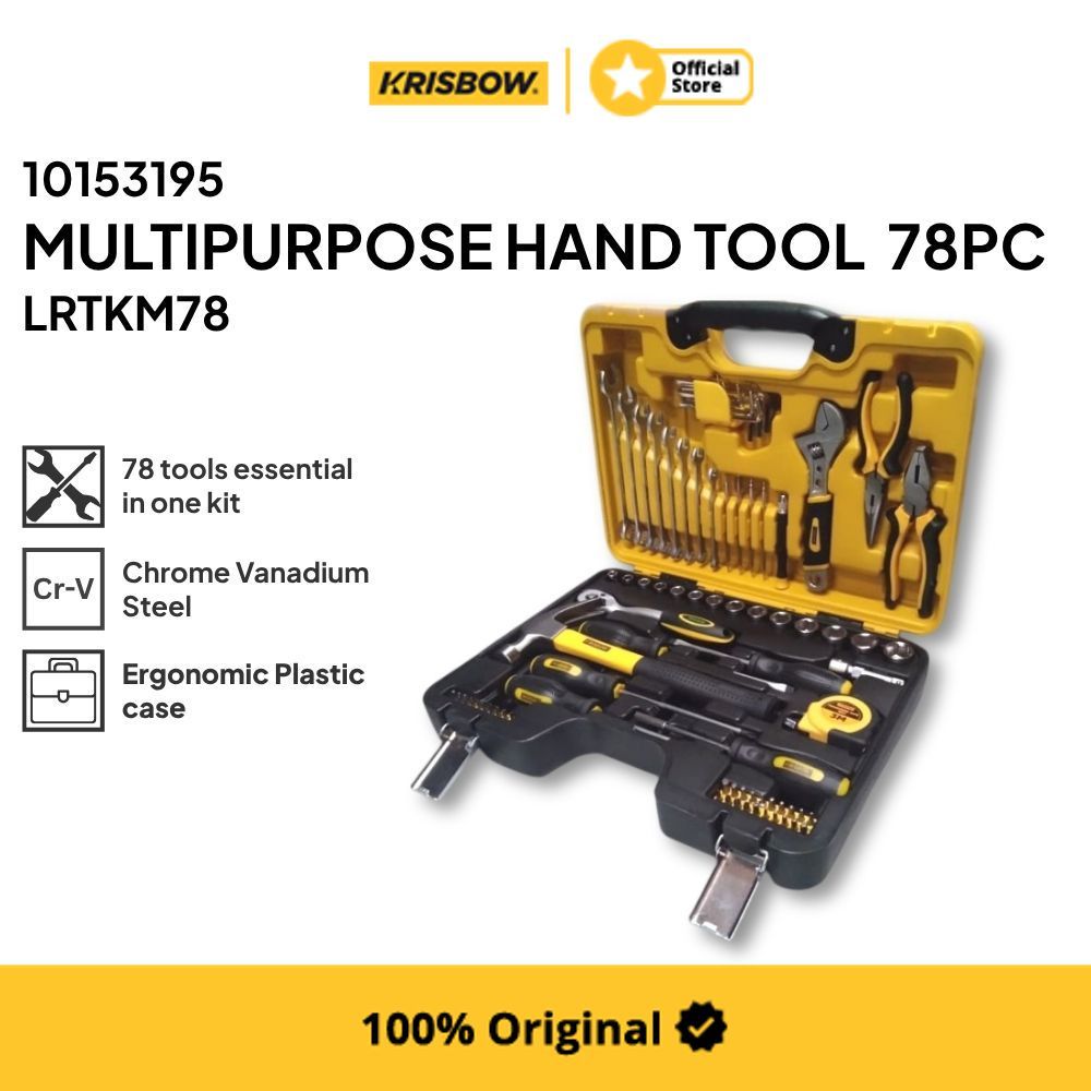 Krisbow Perkakas Mekanik Set 78 pcs Toolkit Bengkel Alat Montir Kunci Mekanik Set Mekanik