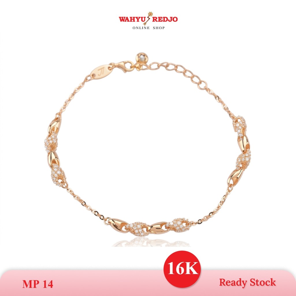 WAHYU REDJO - GELANG EMAS 16K LOTUS MODEL PJR MATA ELEGAN & STYLISH (PMR)