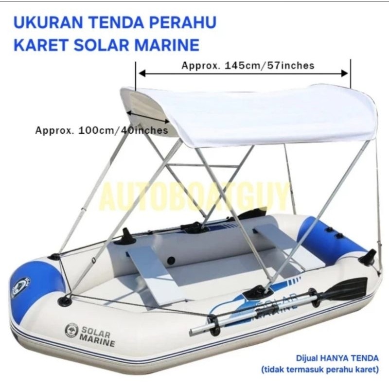 Tenda / Sunshade Perahu Karet Original Solar Marine model Bimini Top