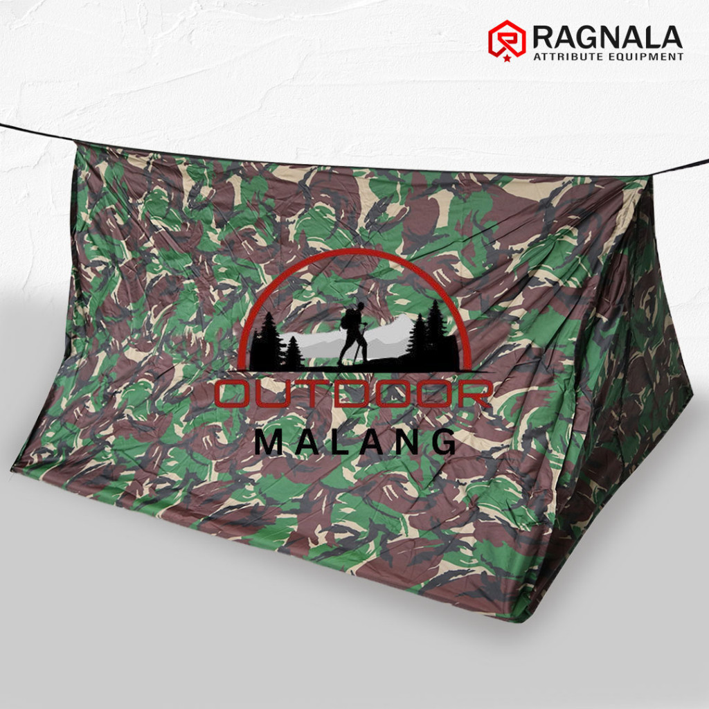 Bifak Bivak Tenda Perorangan TNI / Tenda Camping Motif Loreng TNI