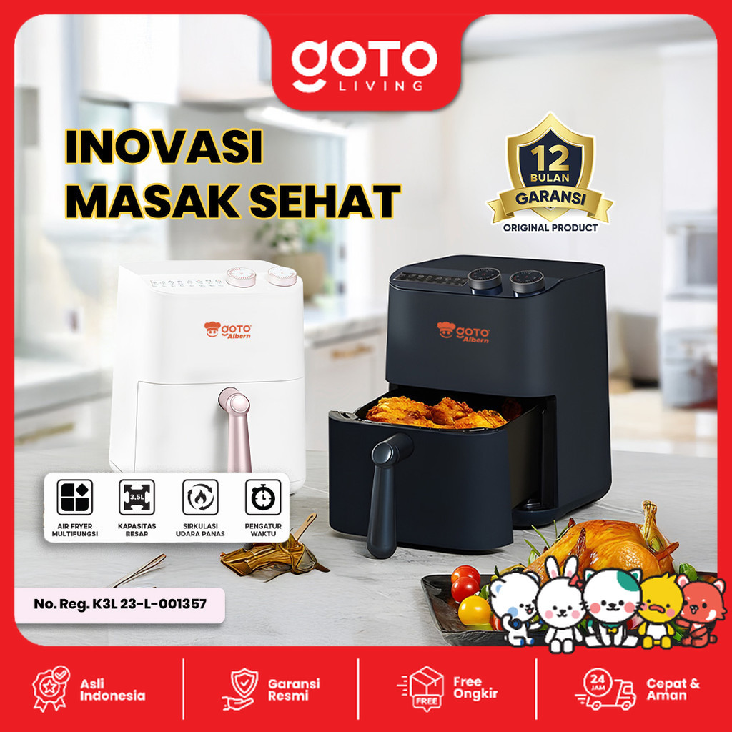 Goto Albern Air Fryer 3.5L Penggorengan Tanpa Minyak Anti Lengket