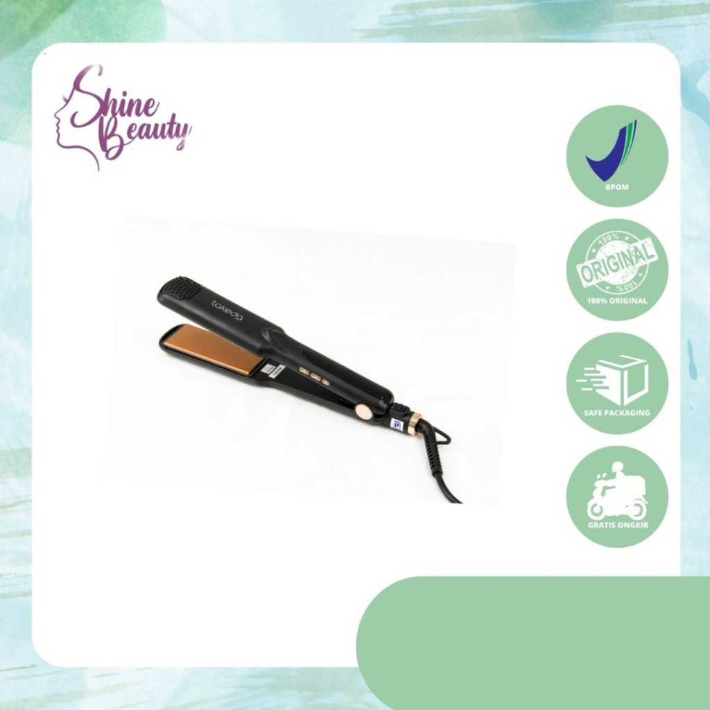Takeda Catok F8019BC Keratin Golden Coating Straightener 40mm/Catok smooting