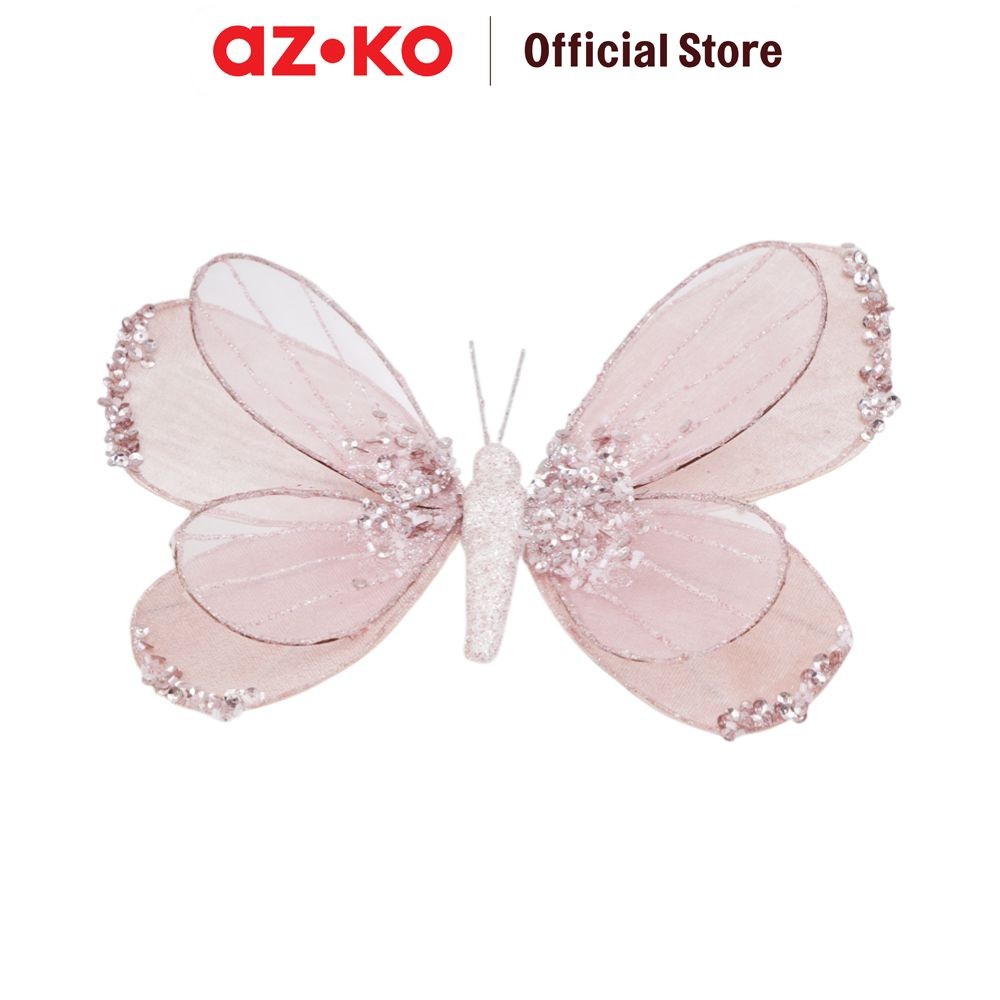 AZKO Noelle Miniatur Dekorasi Natal Christmas Butterfly - Pink Hiasan Natal Pernak Pernik Natal Orna
