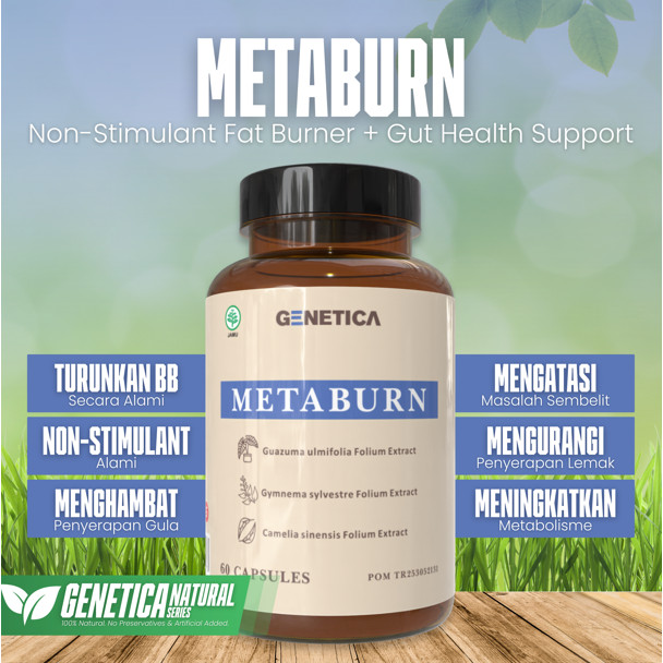 GENETICA Meta Burn 60 Kapsul - Suplemen Herbal Metabolisme Definisi Otot Kering Bentuk Tubuh Ideal S