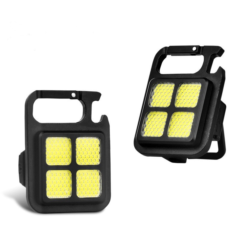 Senter Mini Led Cob Gantungan Kunci Besi Lampu Kecil Keychain Camping Alumunium Cas Usb
