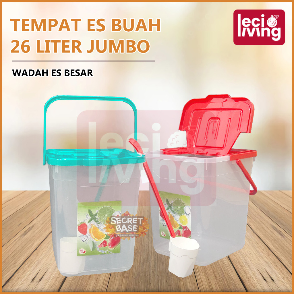 TOPLES ES BUAH - Bonus Gayung / Tempat Es Buah Besar/ Aquarium Es Buah