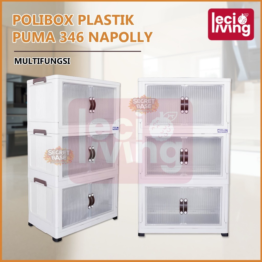 NAPOLLY POLIBOX 346 SUSUN 3 + RODA - Almari Plastik / Bok / Lemari Jumbo