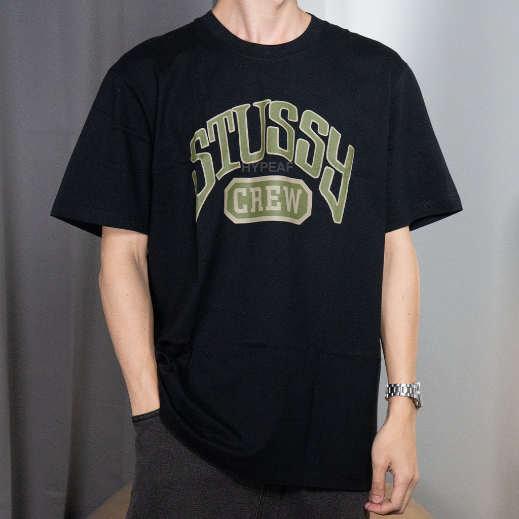 STUSSY Stussy Crew Black Tshirt Tee Authentic / Baju Kaos STUSSY Original
