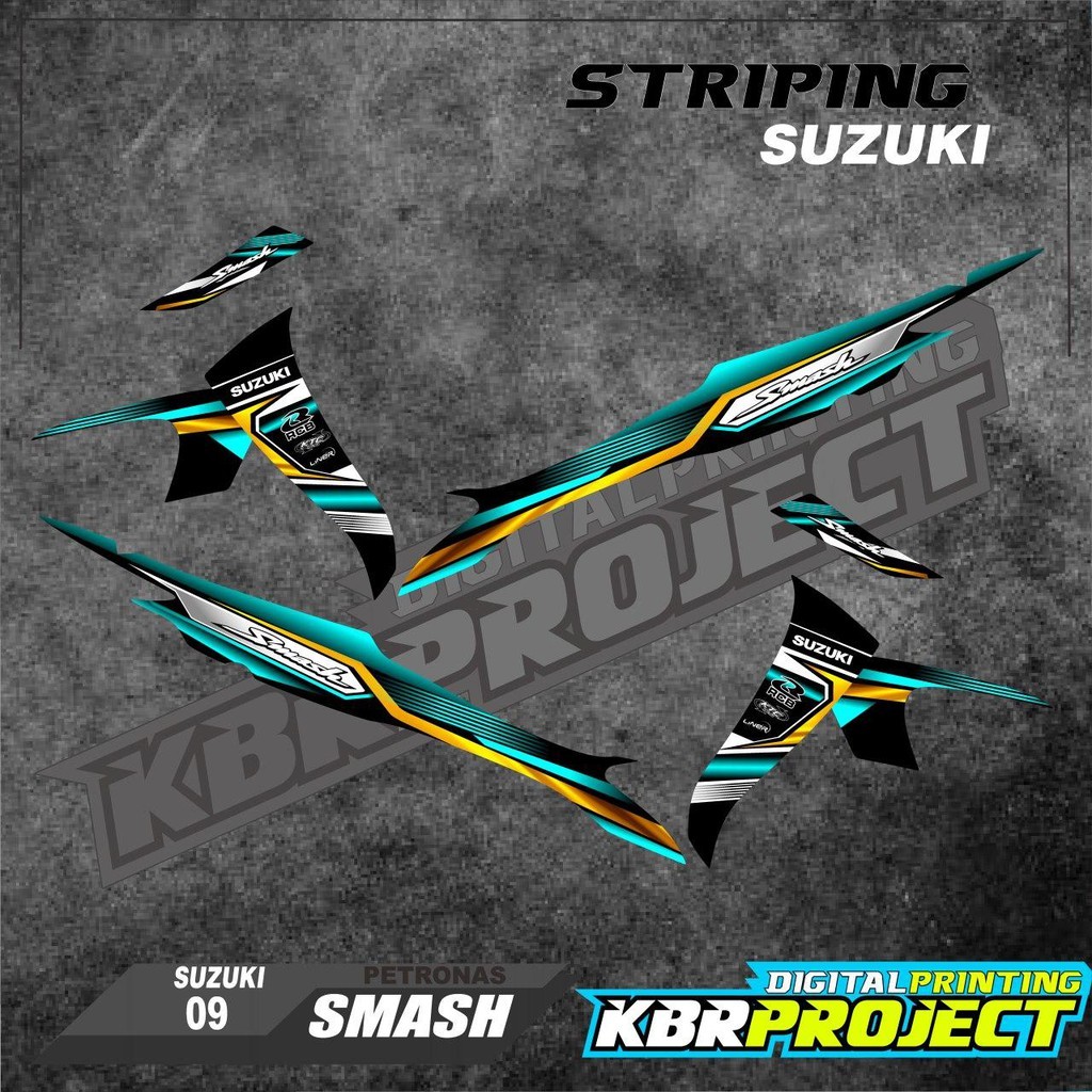 Smash Bayak Warna Stiker Striping List Motor Suzuki Smash