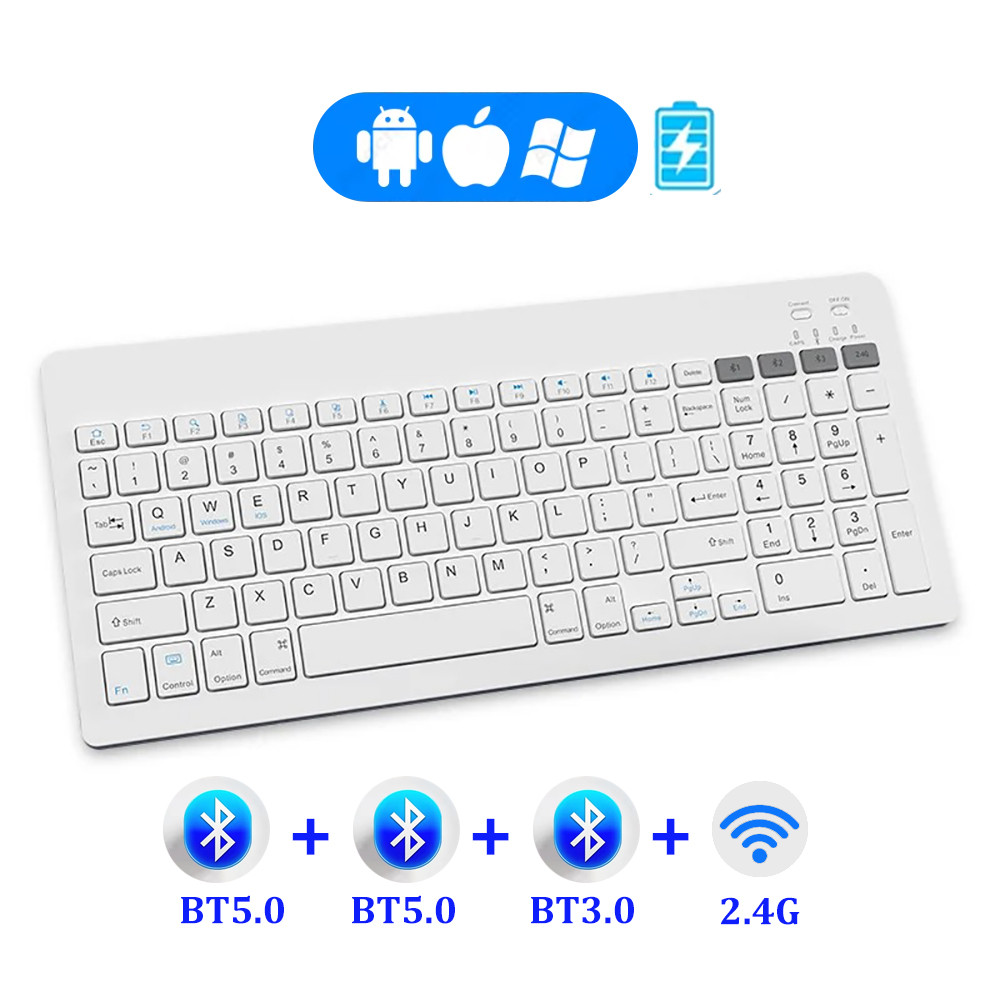 Dual-Mode Bluetooth 5.0 Keyboard 2.4G Wireless Keyboard 3-BT Reargeable Gaming Keyboard For Laptop T