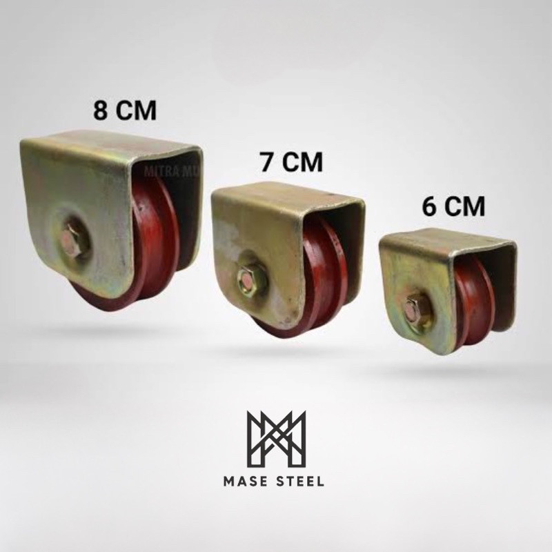 Roda Pagar Pintu Besi Ukuran 6 cm / 7 cm / 8 cm -  Roda Pintu Pagar Gerbang Besi - Produksi Lokal