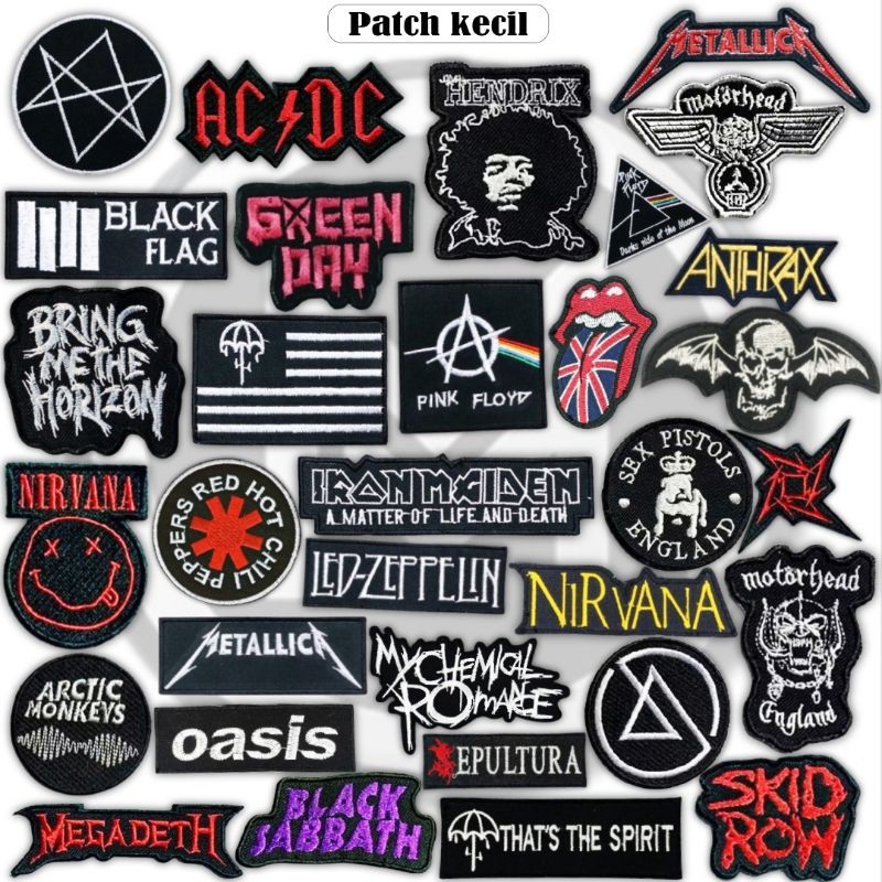 Iron Patch Bordir Emblem Band Keren Logo Patch Bordir Jahit Aksesoris