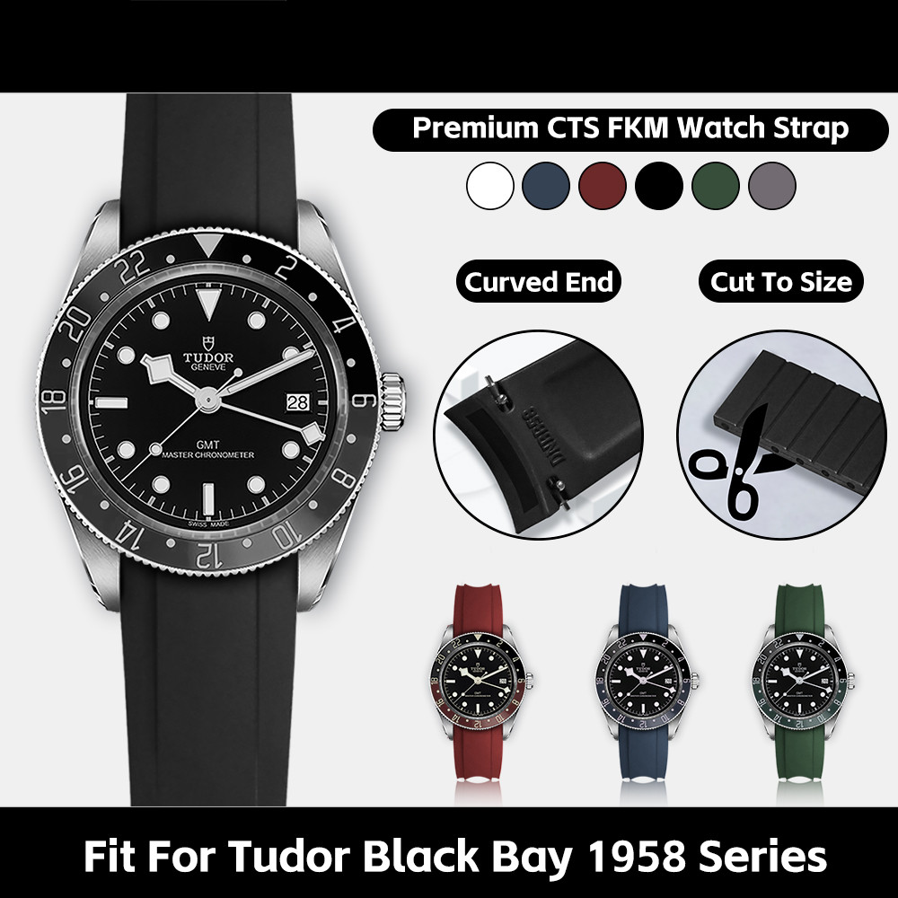 20mm CTS Fluoro Rubber Strap Compatible For Tudor Black Bay 58 BB58 Deployment Clasp for Ranger 39 M