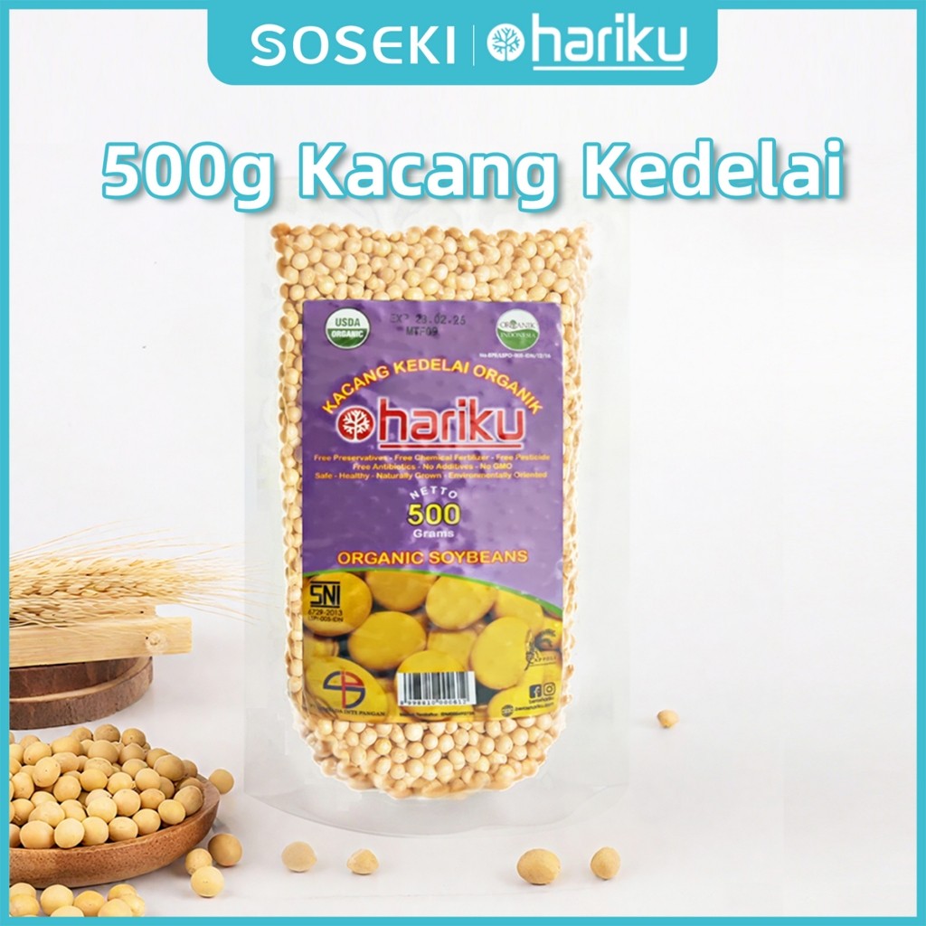 Kacang Kedelai Organik 500g | Biji Kedelai Premium untuk Susu Kedelai Segar, Tempe & Tahu