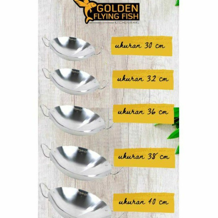 Golden Flying Fish/Wajan Harden Stainless/wajan anti lengket