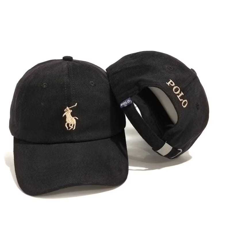 ONGKIR GRATIS -  Topi Pria distro topi pria topi baseball topi polo caps topi premium Hitam SF