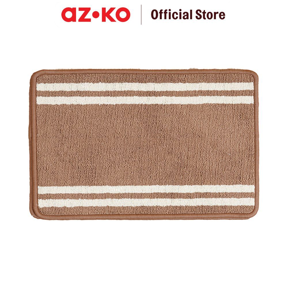 AZKO Forhom 40X60 cm Set 2 Pcs Keset Kamar Mandi Microfiber Stripe - Cokelat Muda Keset Anti Slip Ba