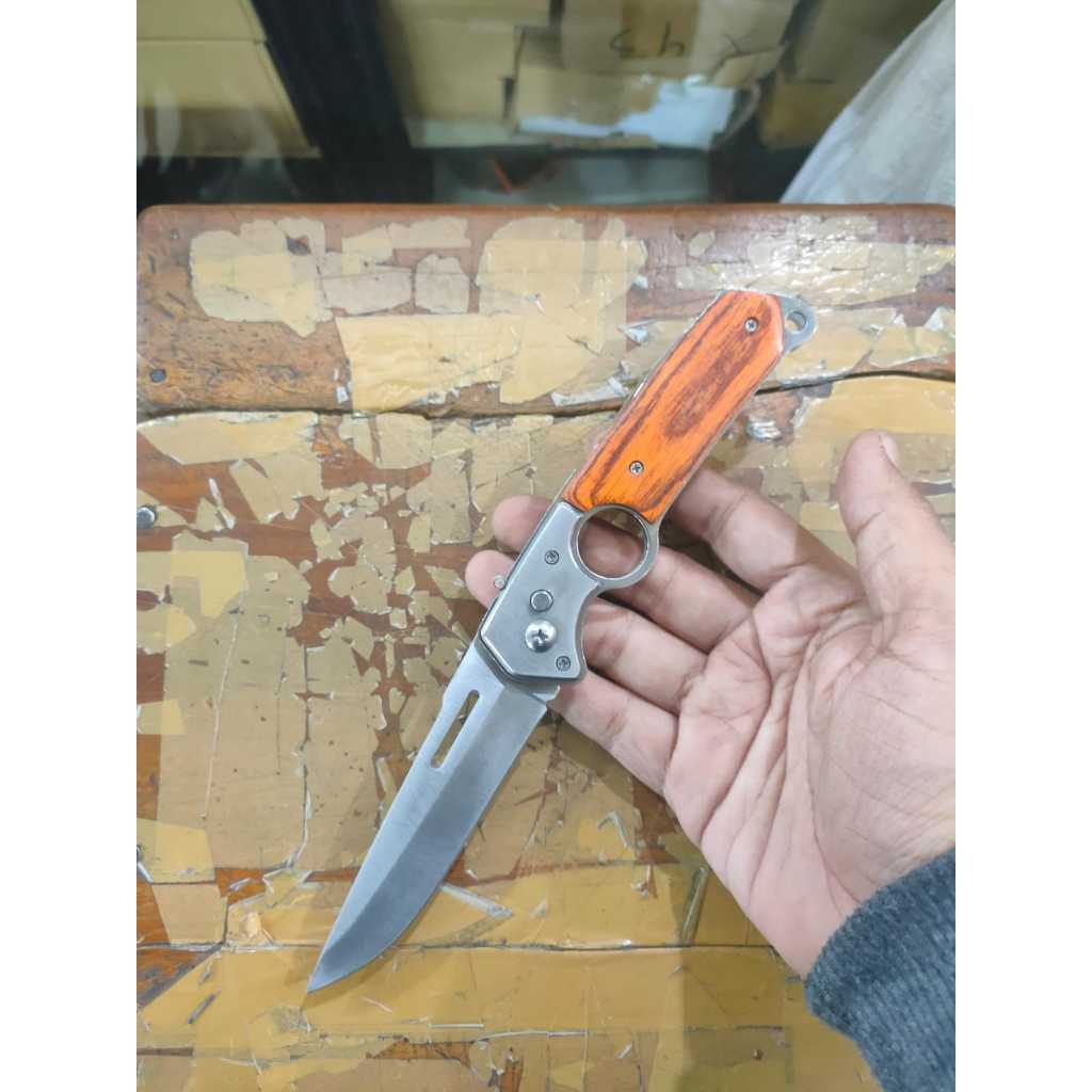 Pisau Survival Lipat Senter Camping Outdoor Bushcraft