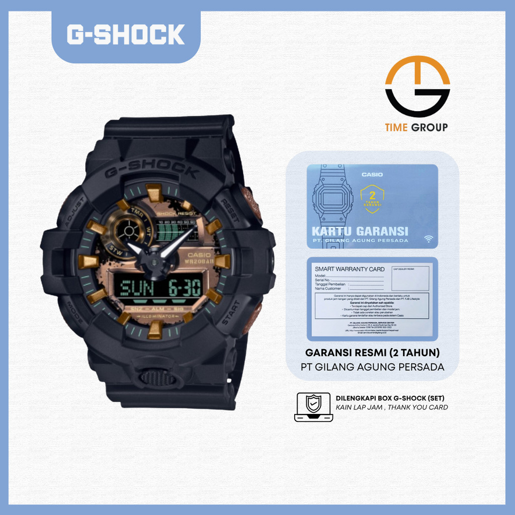JAM TANGAN PRIA CASIO G-SHOCK GA700RC-1A GA-700RC-1ADR ANALOG DIGITAL RESIN STRAP ORIGINAL