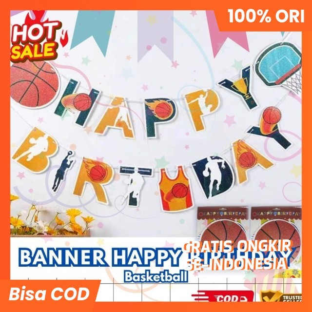 Banner Happy Birthday Karakter Anak | Dekorasi Ultah Cowok & Cewek – Panjang ±2 Meter