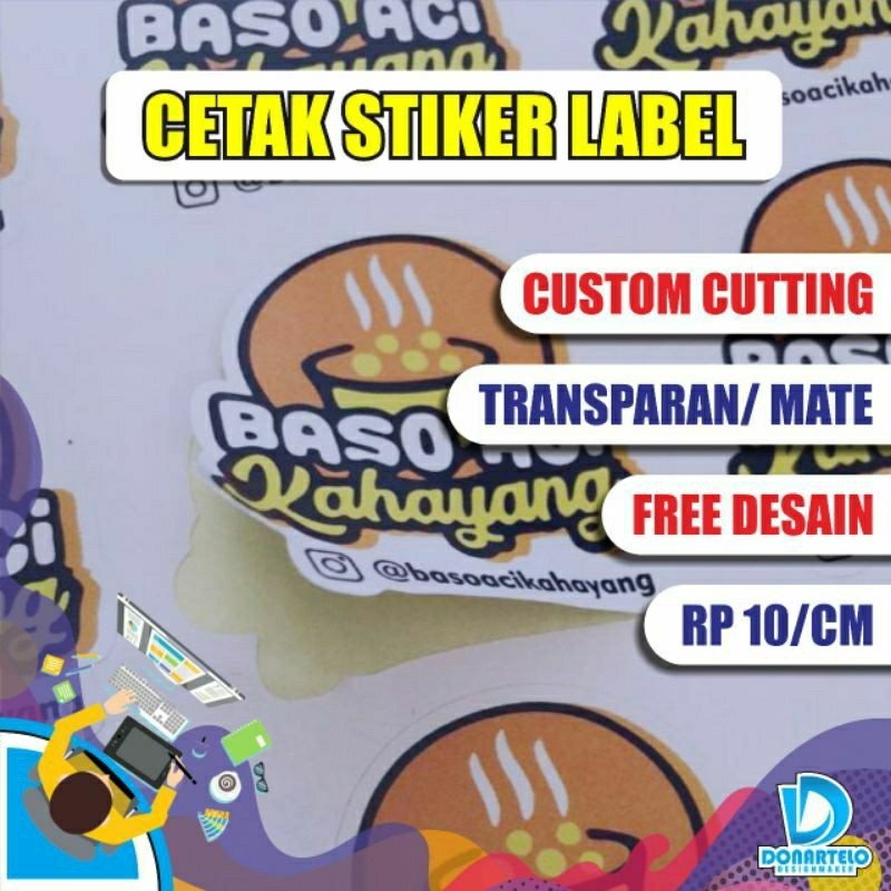 CETAK STICKER CUSTOM/ CUTTING/ VINYL/ CROMO