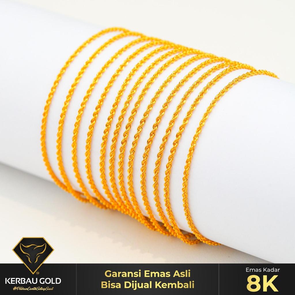 [Kerbau Gold] Gelang Emas Tambang Korean 8K - Emas Asli 100%
