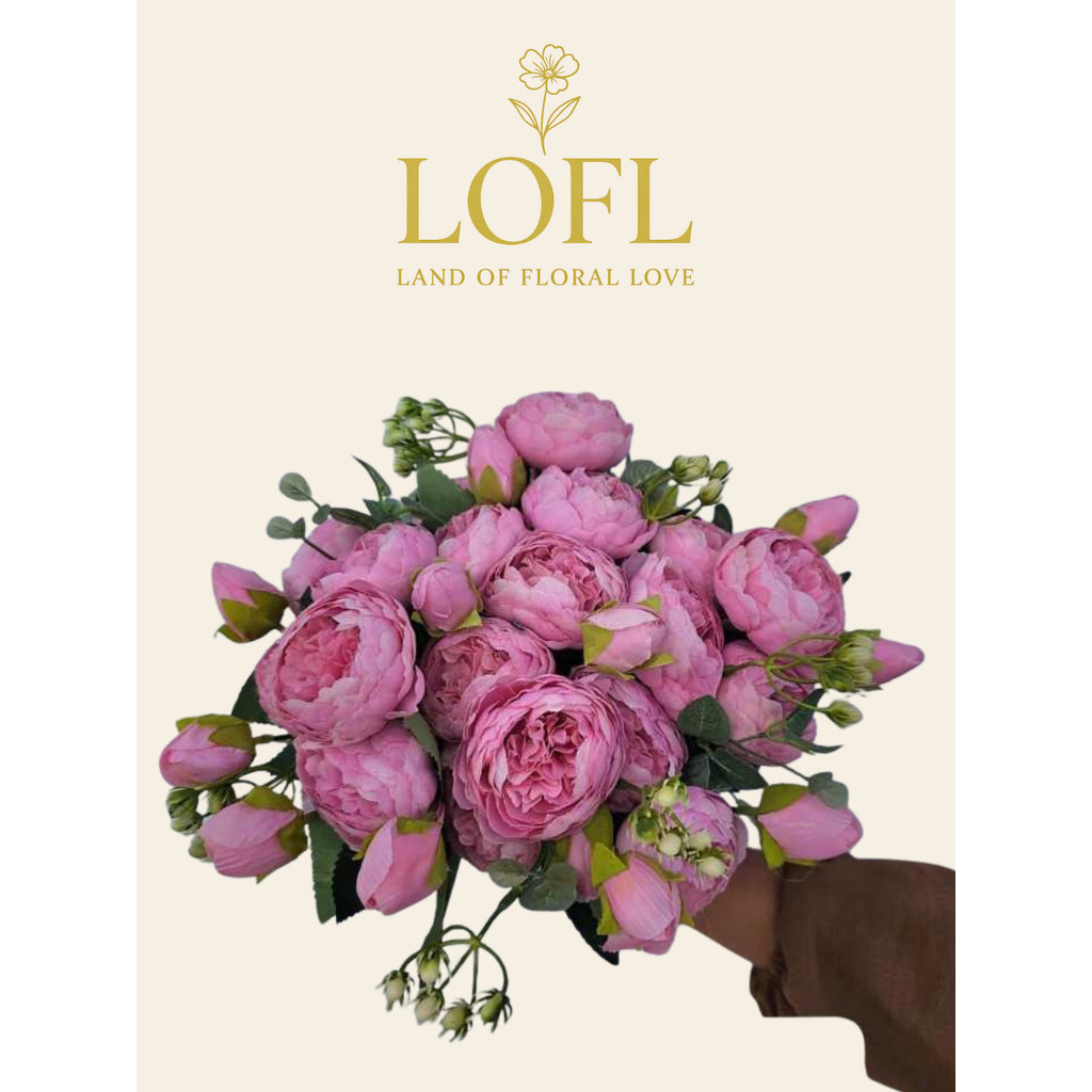 Bunga Peony Premium Dekorasi / Bunga Palsu Peony / Bunga Plastik Peony / Bunga wedding dekorasi / bu