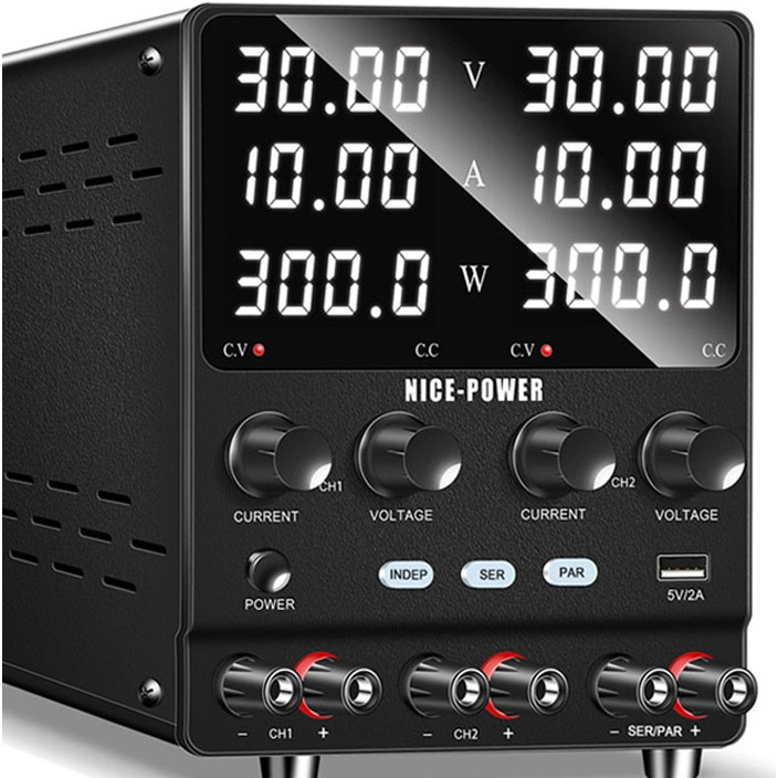 NICE-POWER Dual Output Lab Power Supply, 30V 10A Adjustable Switching Regulated Series (60V 10A) Par