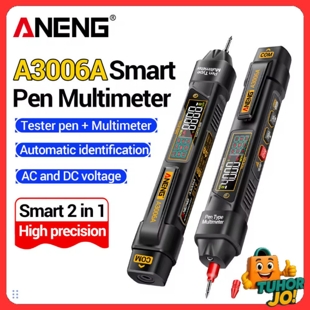 ANENG Digital Multimeter Tespen 2in1 Tester AC Voltage NCV 4000 Count - A3006A