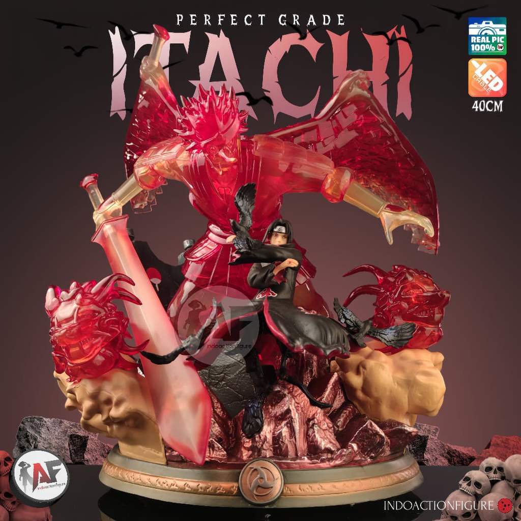 [IAF] Uchiha Itachi PERFECT GRADE Susanoo with 7 colors LED Statue Naruto Action Figure recast