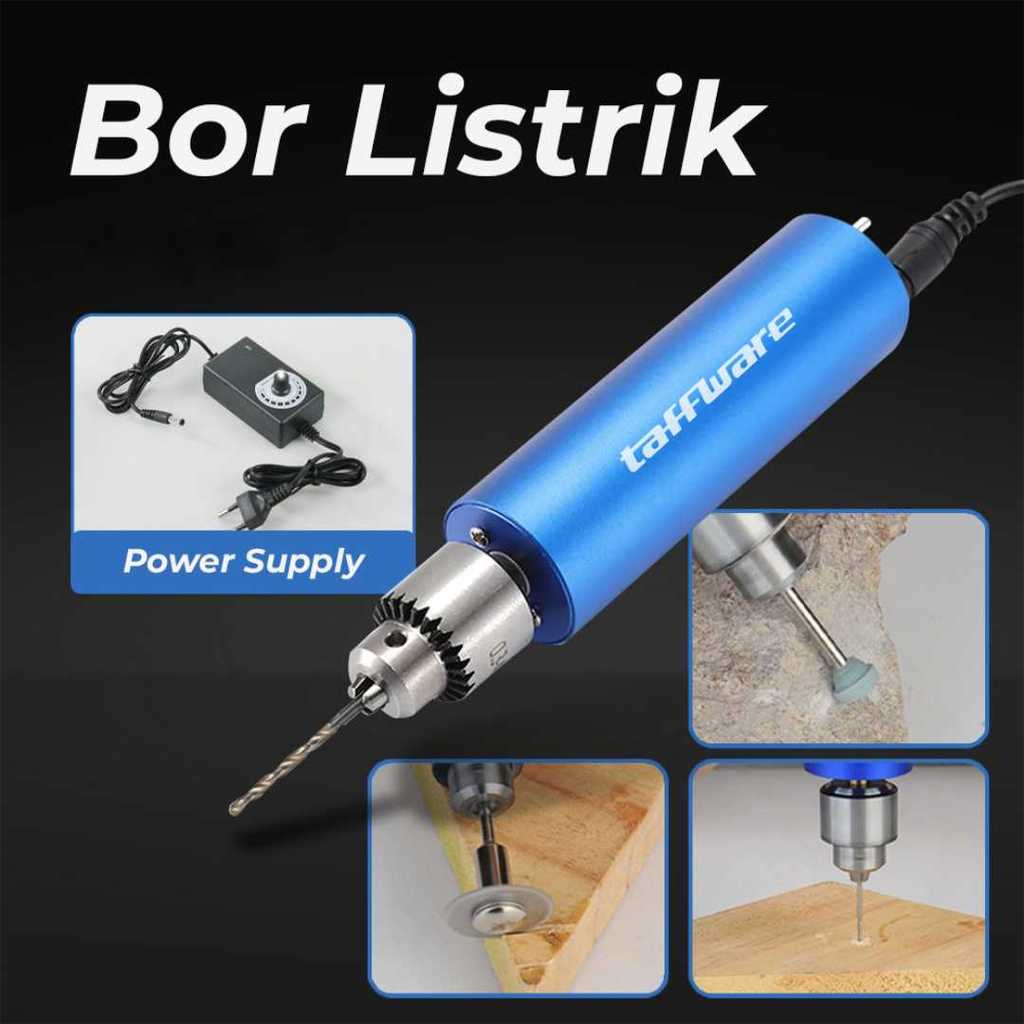Taffware Bor Listrik Mini Grinder Alat Ukir Multifungsi 13000 RPM Gerinda Mini Pen Bor Grafir Ukiran