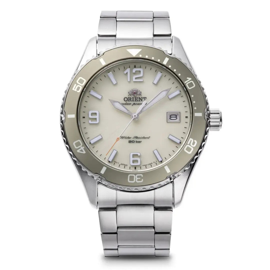 Asli Ori100%  Jam Tangan Pria ORIENT Sports RA-WJ0003S Mako 40 Solar Ivory Dial Garansi Resmi 2 Tahu
