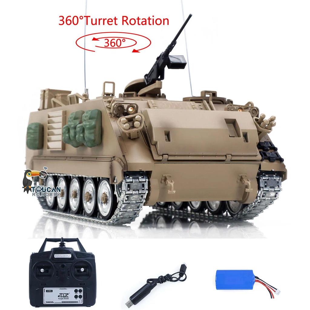 Gift TD 1/16 RC Tank M2412-C M113A2 APC Infrared Turret Rotary 360 Degree Controlled Eletric Militar