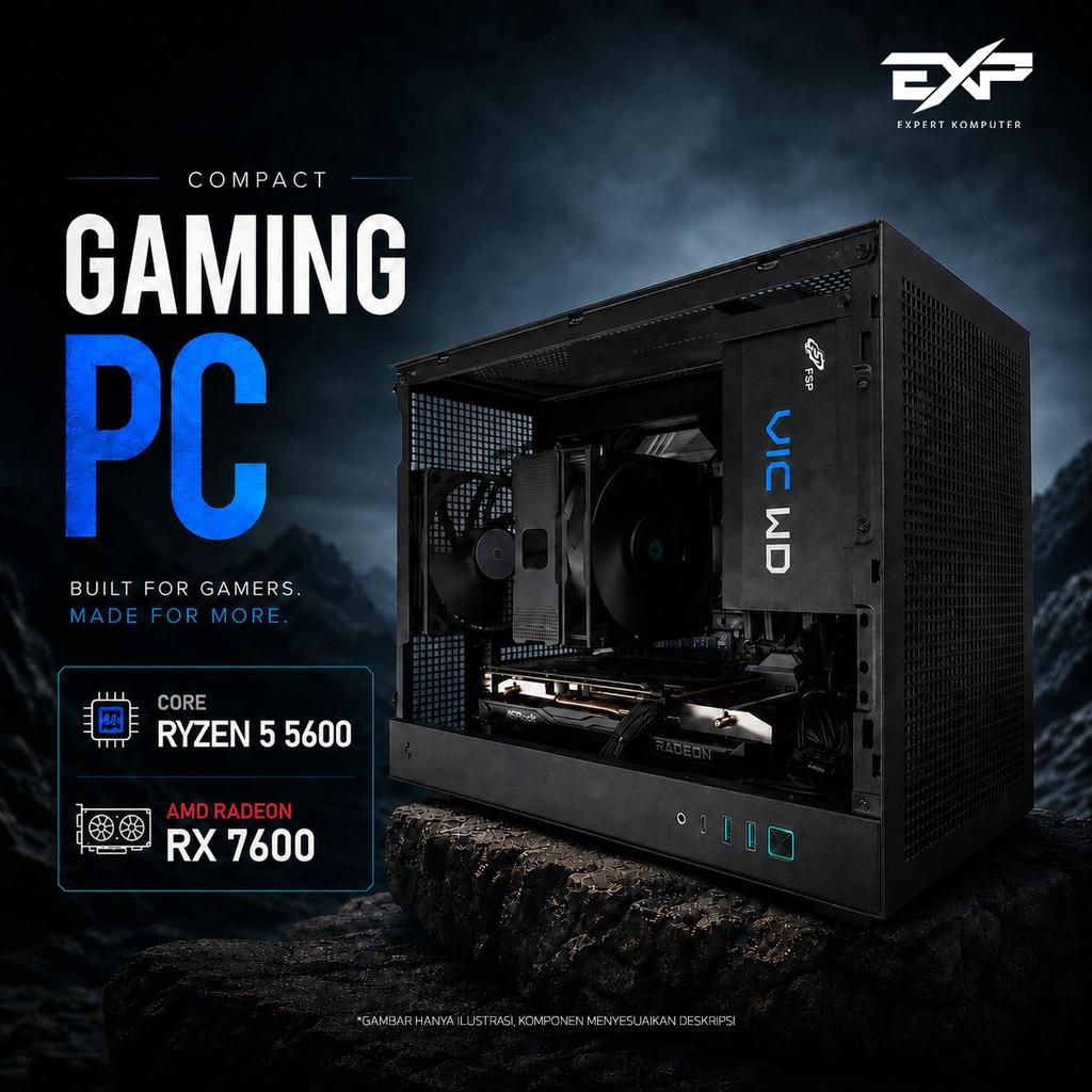EXP PC Gaming | Ryzen 5 5600 | RX 7600 | 16GB | 500GB [Free Packing Kayu]