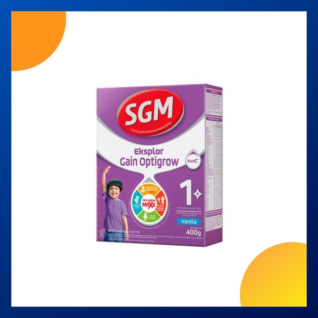 Sgm Eksplor Gain Optigrow 1+ Rasa Vanila 400 Gram Box