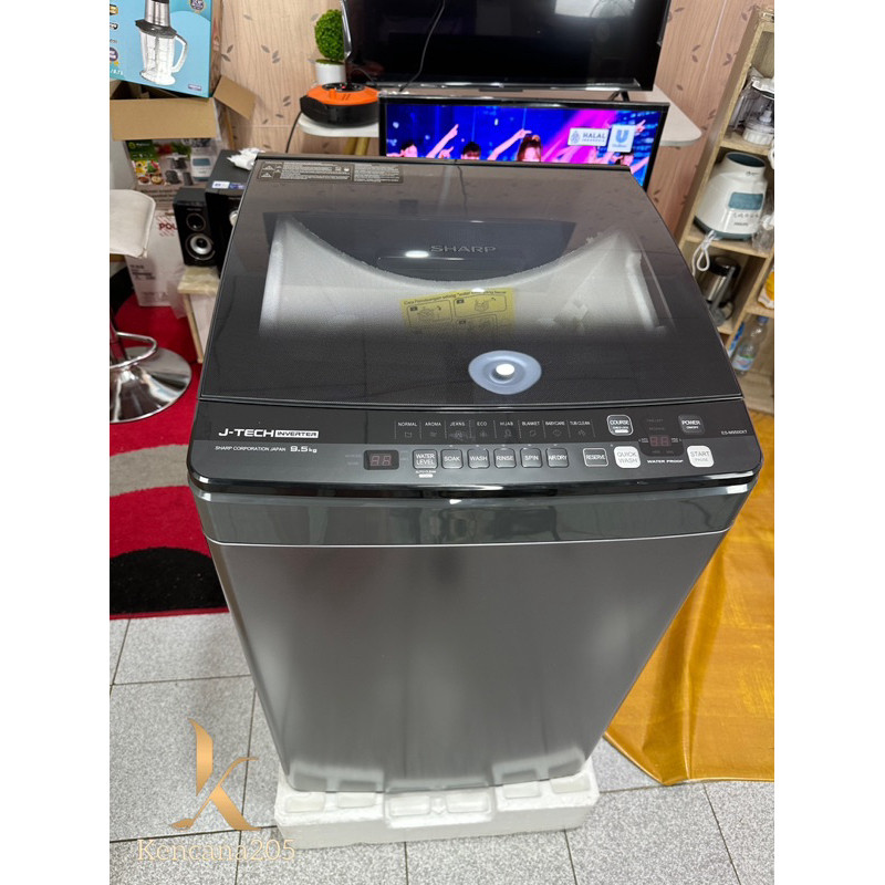 Mesin Cuci Sharp 1 Tabung 9.5 kg Mega mount ESM 9500 XT 9500XT ES-M9500 ES-M9500XT J-Tech Inverter