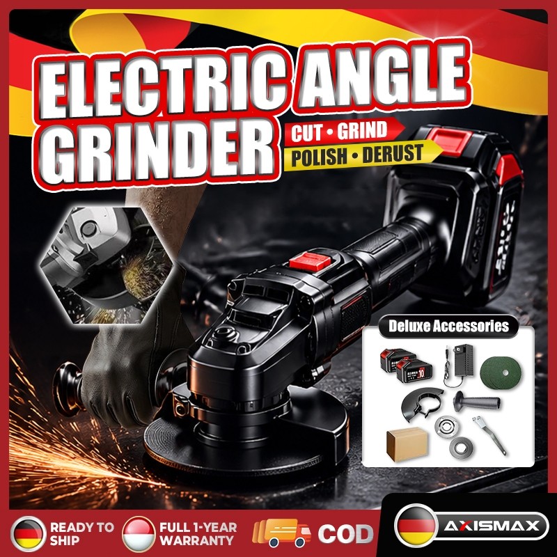 AXISMAX Gerinda Baterai Brushless 220v Mesin Gerinda Cordless Angle Grinder Tangan Multifungsi Untuk