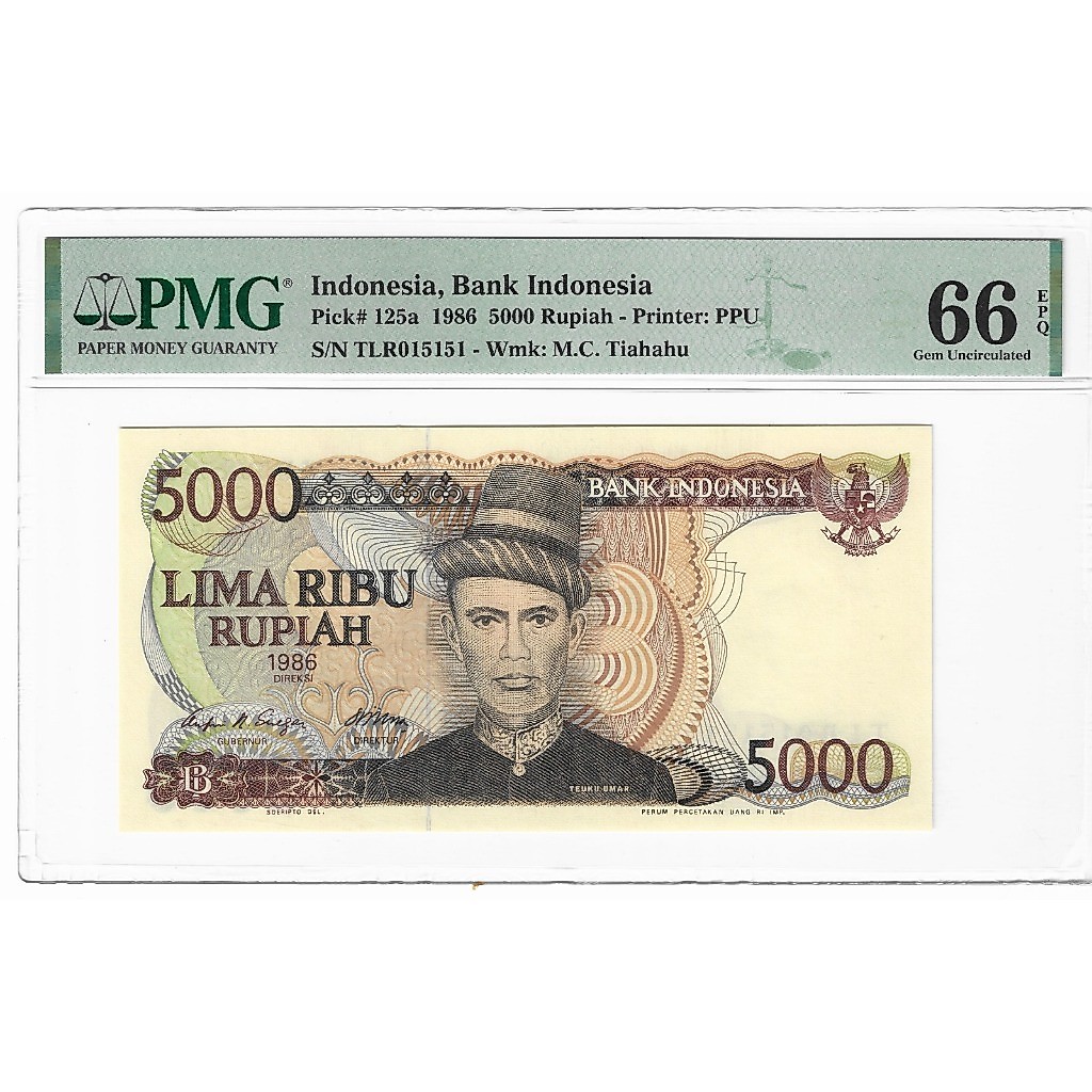 Uang PMG 5000 Rupiah Teuku Umar Tahun 1986