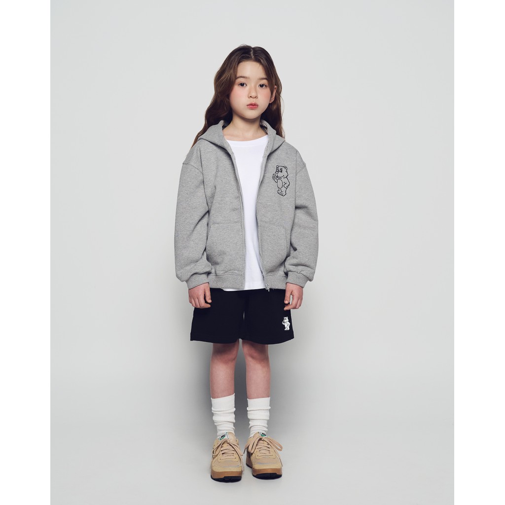 ADLV Kids Basic AC Bear Hoodie Zip Up Melange - Jaket Resleting Classic Fit Unisex acme de la vie