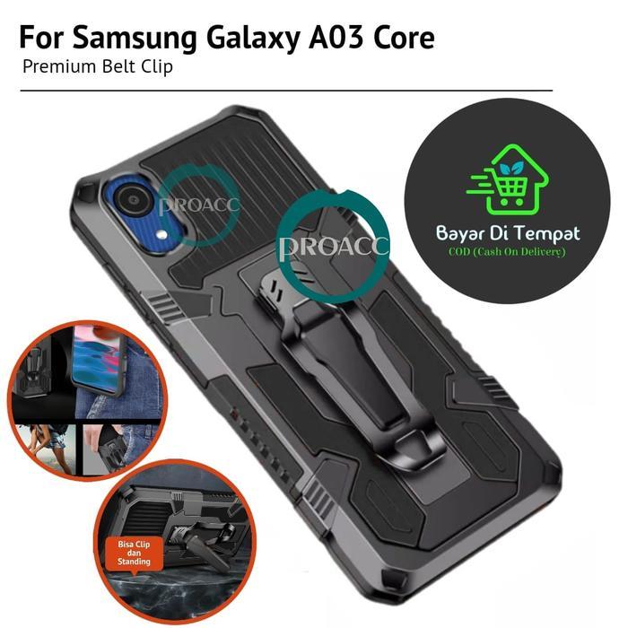 CASE HP KICKSTANDING CLIP For SAMSUNG A03 CORE CASING ROBOT - hitam