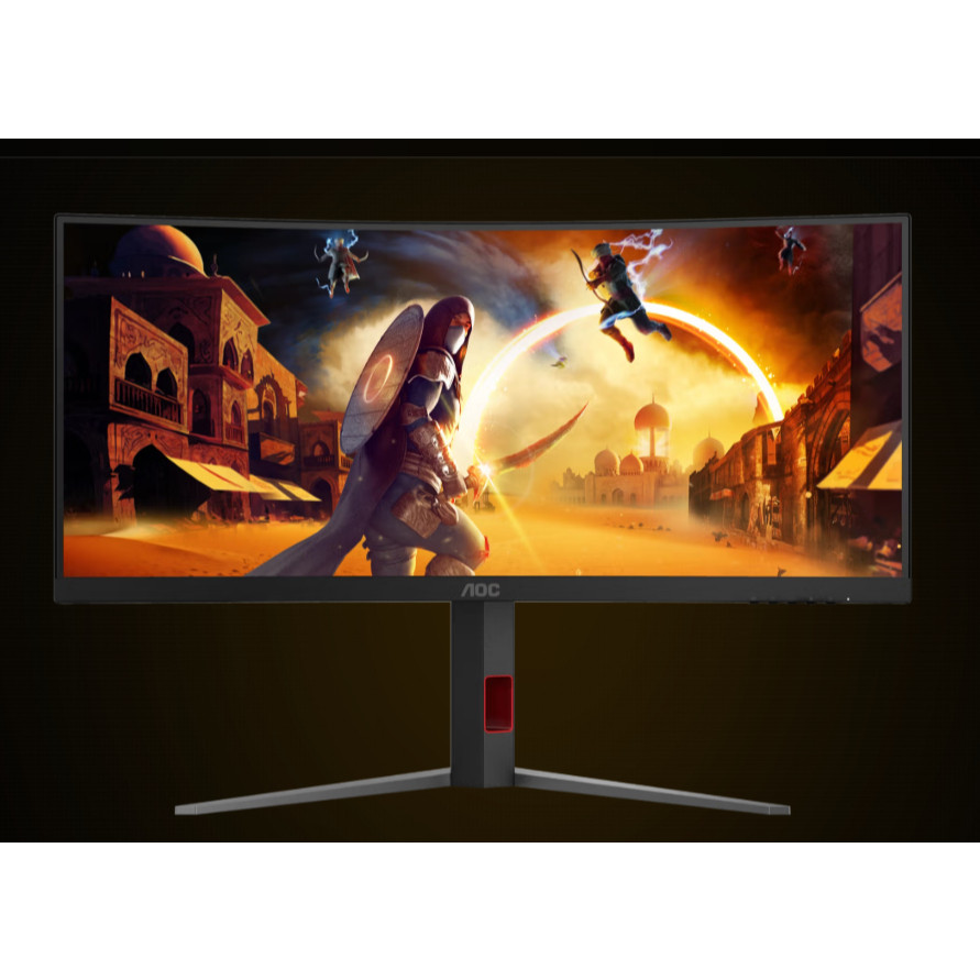 AOC CURVED GAMING MONITOR 34 INCH 1500R FAST VA 2K WQHD 1440P 1MS 180HZ CU34G4 HDR10 HDMI+DP