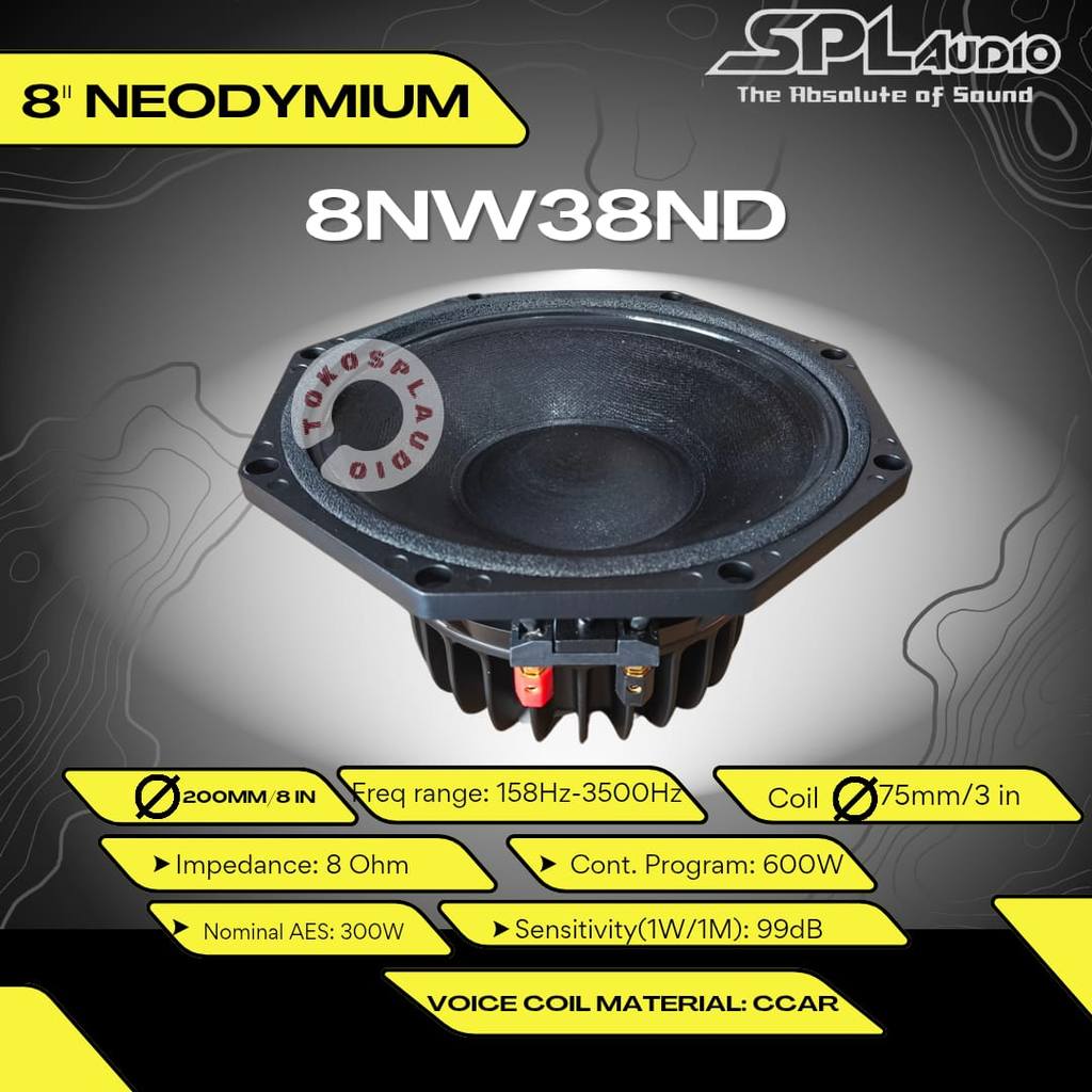 SPL Audio Speaker Neodymium 8 inch Tipe 8NW38ND