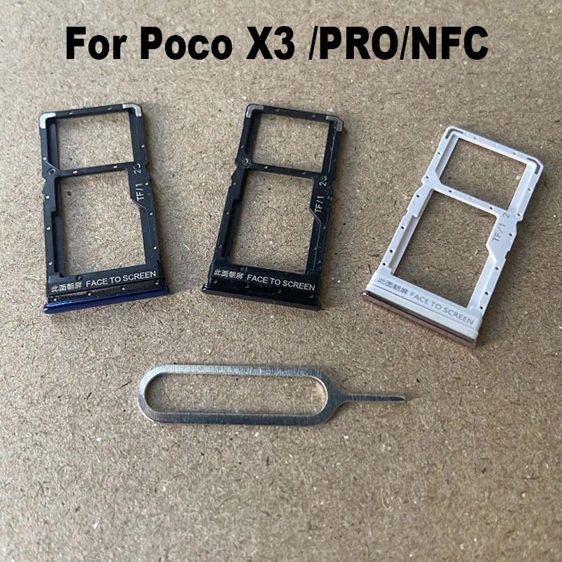 1PCS Sim Card Tray For Xiaomi Poco X3 Pro NFC Sim Card Holder Slot adapter and Micro SD Tray Holder 