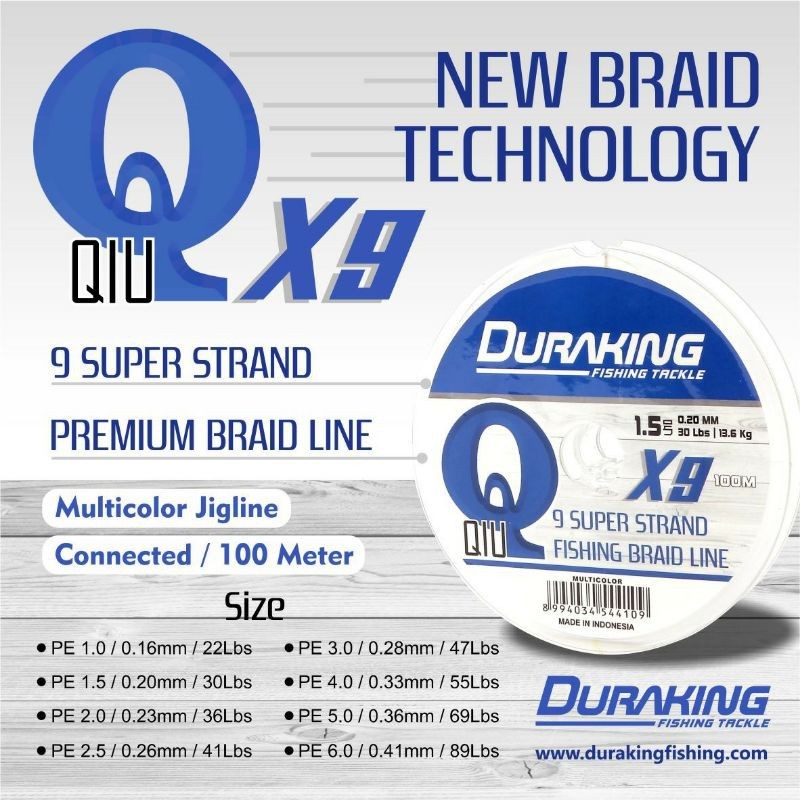 Senar pe duraking x9 super strand fishing braid line