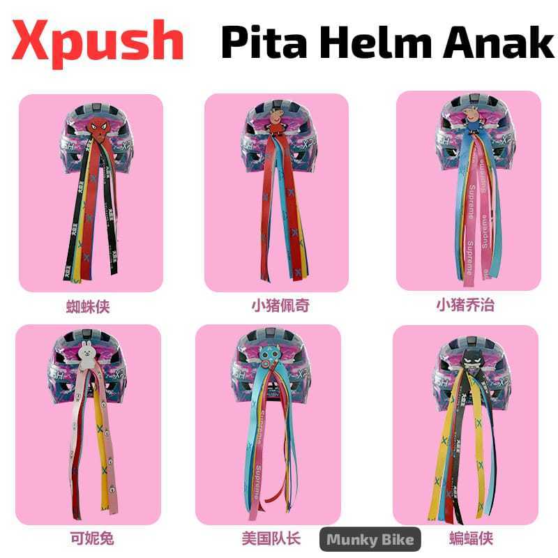 Foto Xpush Tali Pita Kiwir Kiwir Aksesoris Hiasan Helm Pushbike Balance Bike Sepeda Anak